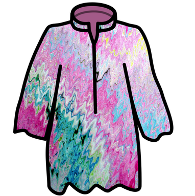 a multicolor kaftan.